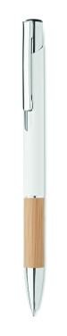 Logo trade promotional merchandise picture of: Ballpoint pen made of aluminum with a bamboo grip