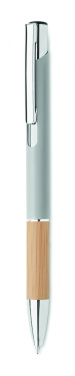 Logo trade promotional products picture of: Ballpoint pen made of aluminum with a bamboo grip