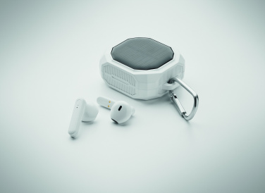 Logo trade promotional items picture of: TWS earbuds with solar charger