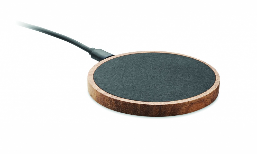 Logo trade promotional item photo of: Wireless charger in acacia 15W