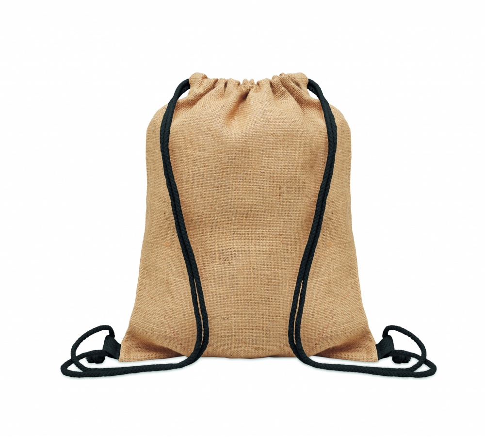 Logo trade promotional gifts image of: Jute drawstring bag