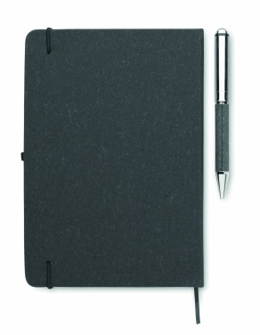 Logo trade promotional giveaway photo of: Recycled leather notebook set