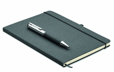 Logo trade corporate gifts image of: Recycled leather notebook set