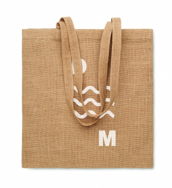 Logo trade corporate gifts image of: Jute long handled shopping bag