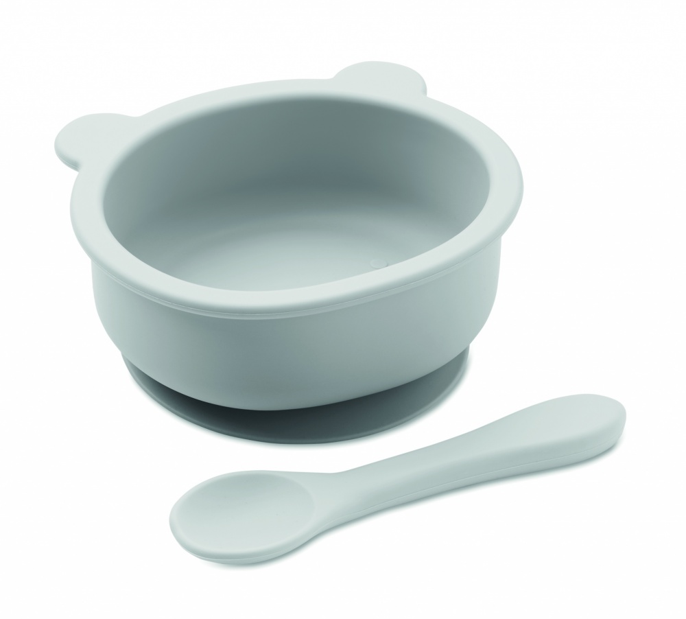 Logo trade promotional merchandise photo of: Silicone spoon, bowl baby set