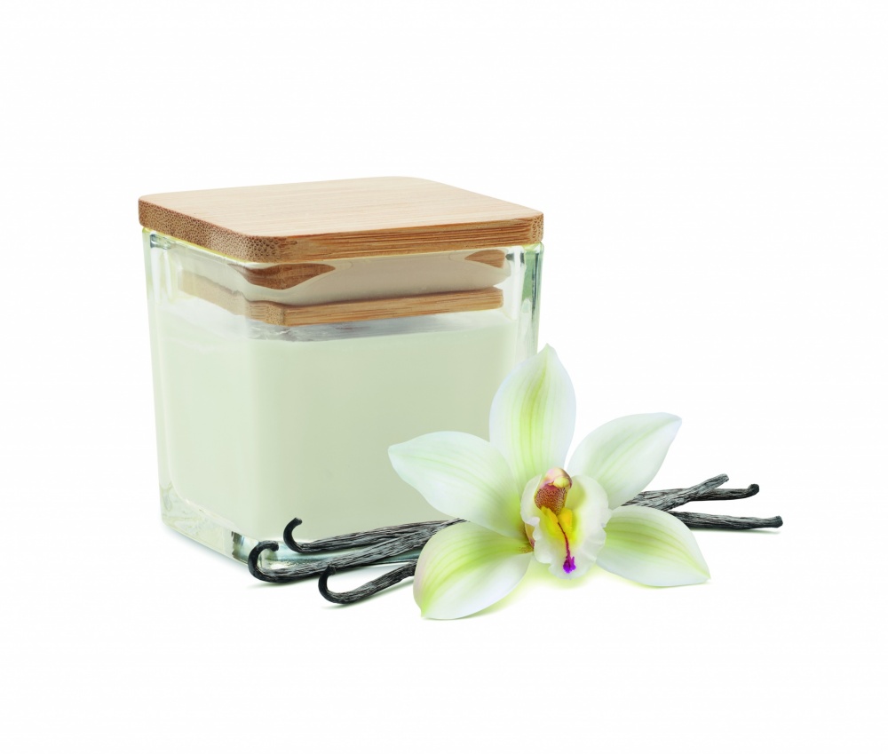 Logo trade promotional products image of: Squared fragranced candle 50gr