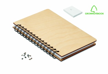 Logo trade promotional merchandise picture of: A5 Birch tree GROWBOOK™