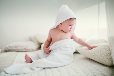 Logo trade promotional merchandise image of: Cotton hooded baby towel