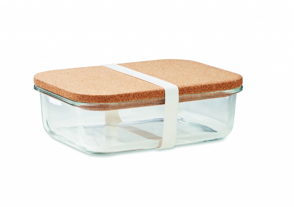 Logo trade promotional giveaways picture of: Glass lunch box with cork lid