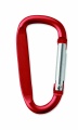 Carabiner clip in aluminium., Red