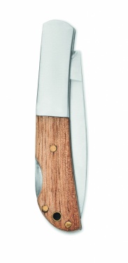 Logo trade promotional merchandise picture of: Foldable knife in acacia wood