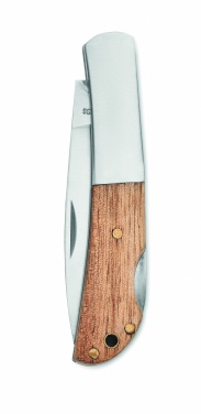 Logo trade promotional products image of: Foldable knife in acacia wood