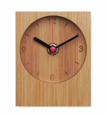 Logo trade promotional merchandise photo of: Bamboo table clock