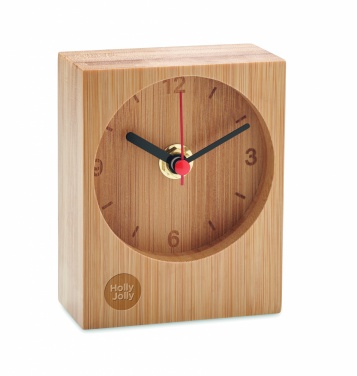 Logo trade promotional gift photo of: Bamboo table clock