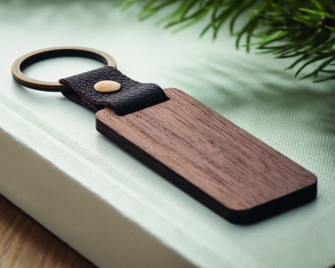 Logotrade promotional giveaway image of: Key ring in walnut and PU