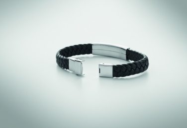 Logo trade promotional gift photo of: Braided faux leather bracelet