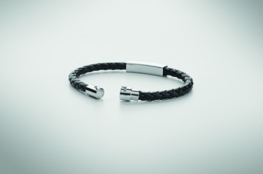 Logo trade promotional items image of: Braided faux leather bracelet