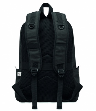 Logo trade promotional gifts image of: A 15-inch laptop backpack made of recycled pre-consumer cotton with customizable printing