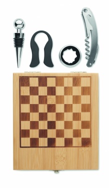 Logo trade promotional giveaways picture of: Chess board wine set