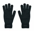 Knitted gloves in RPET, Black