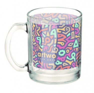 Logo trade promotional giveaways picture of: Glass sublimation mug 300ml