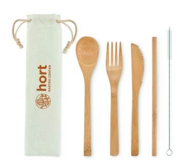 Logotrade promotional merchandise image of: Bamboo cutlery with straw