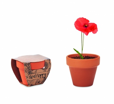 Logo trade business gifts image of: Terracotta pot 'poppy'