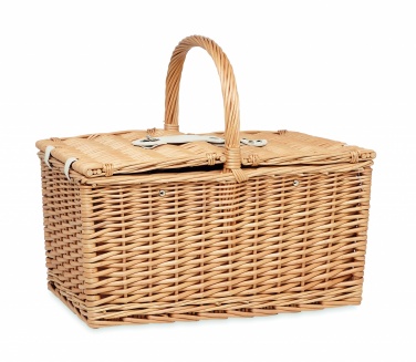 Logo trade promotional items image of: Wicker picnic basket 4 people