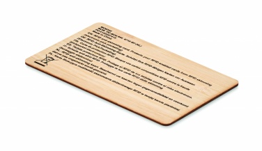 Logo trade promotional products image of: RFID card in bamboo material