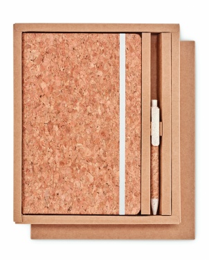 Logo trade corporate gifts image of: A5 cork notebook with pen