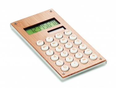 Logo trade promotional gift photo of: 8 digit bamboo calculator