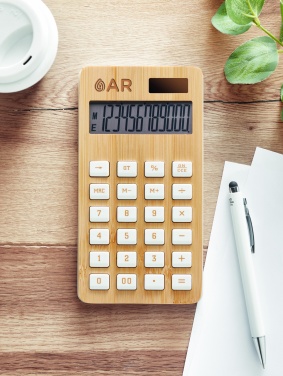 Logo trade corporate gifts image of: 12 digit bamboo calculator