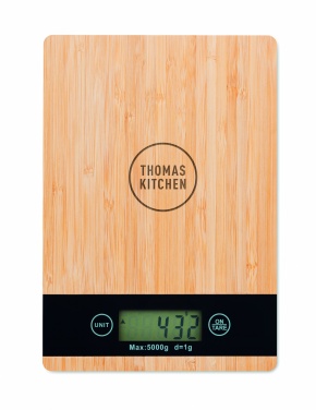 Logo trade promotional product photo of: Bamboo digital kitchen scales