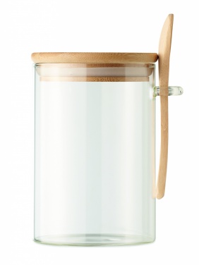 Logo trade promotional products picture of: Glass jar with spoon 600 ml