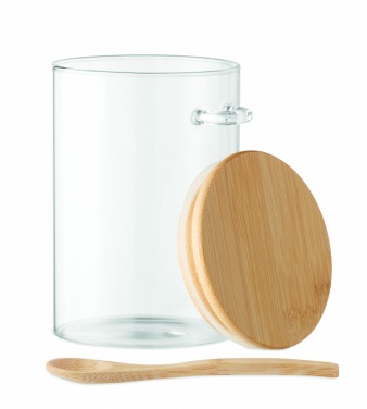 Logotrade promotional gift picture of: Glass jar with spoon 600 ml