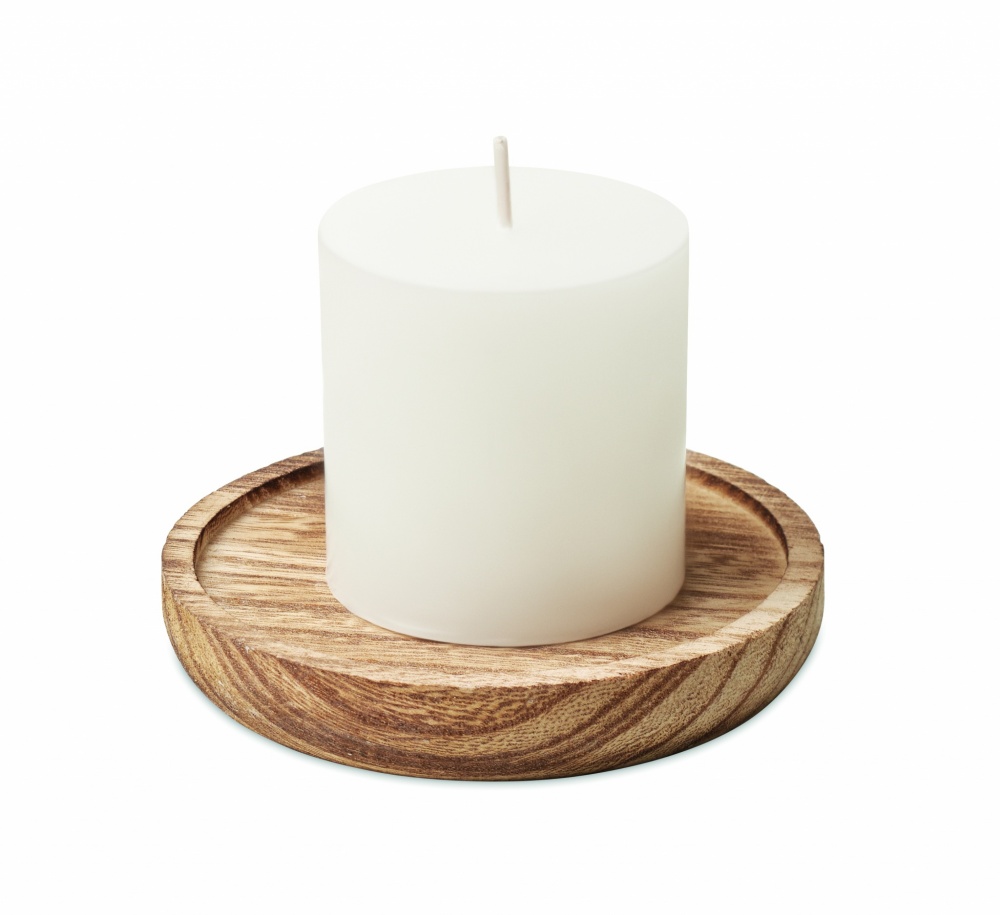 Logotrade advertising product picture of: Candle on round wooden base