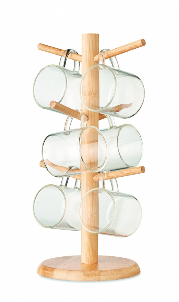 Logo trade promotional gift photo of: Bamboo cup set holder