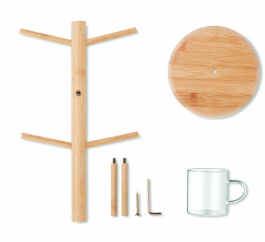 Logo trade business gifts image of: Bamboo cup set holder