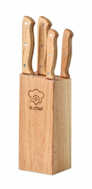 Logo trade business gift photo of: 5 piece knife set in base