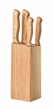 Logo trade promotional giveaway photo of: 5 piece knife set in base