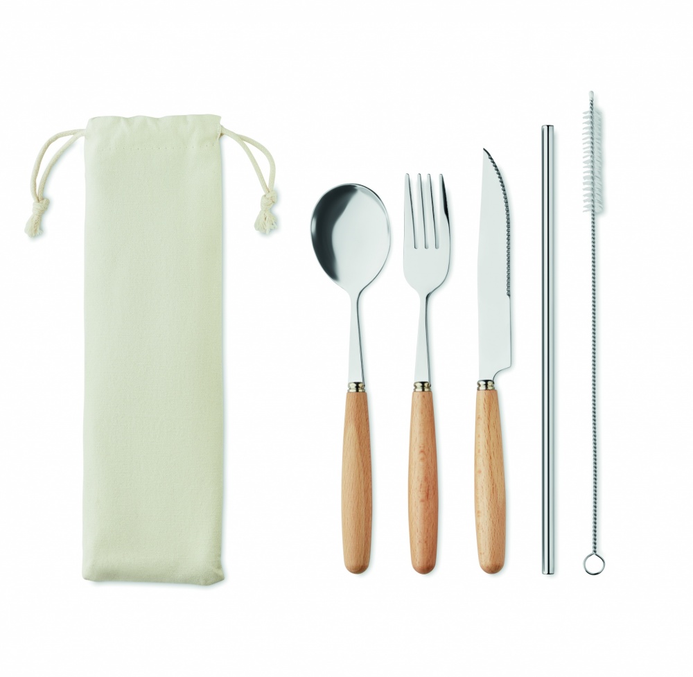 Logo trade promotional merchandise image of: Cutlery set stainless steel