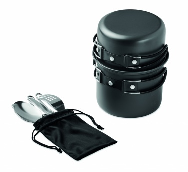 Logo trade promotional gifts image of: 2 camping pots with cutlery