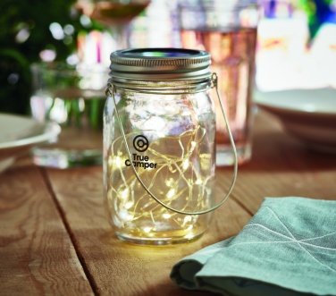 Logo trade promotional merchandise picture of: Solar mason jar outdoor lamp