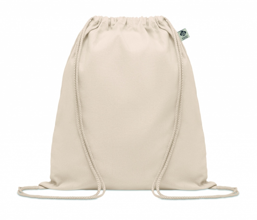 Logo trade promotional merchandise photo of: Organic cotton drawstring bag