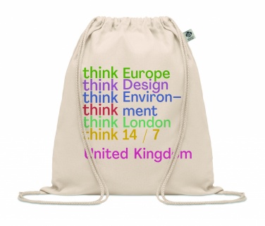 Logo trade promotional items image of: Organic cotton drawstring bag