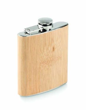 Logo trade corporate gifts image of: Bamboo slim hip flask 170ml