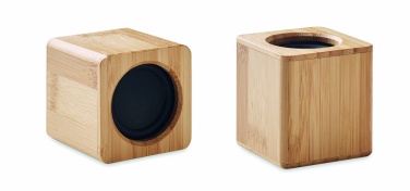 Logo trade promotional items image of: Set of Bamboo wireless speaker