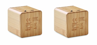 Logo trade advertising product photo of: Set of Bamboo wireless speaker