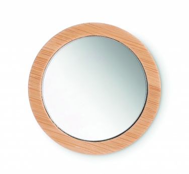 Logo trade promotional item photo of: Bamboo make-up mirror