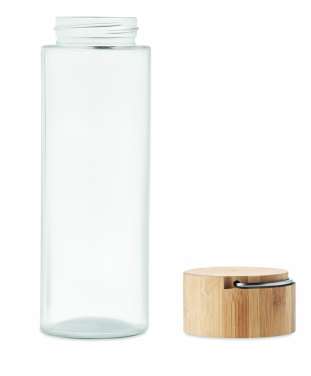 Logo trade promotional items image of: Glass bottle 500ml bamboo lid